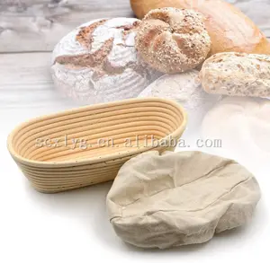 Vendita calda in magazzino ovale e rotondo 23cm 9 pollici cestino del pane e strumenti di rivestimento set di cestini per lievitazione banneton per pasta madre per prodotti da forno