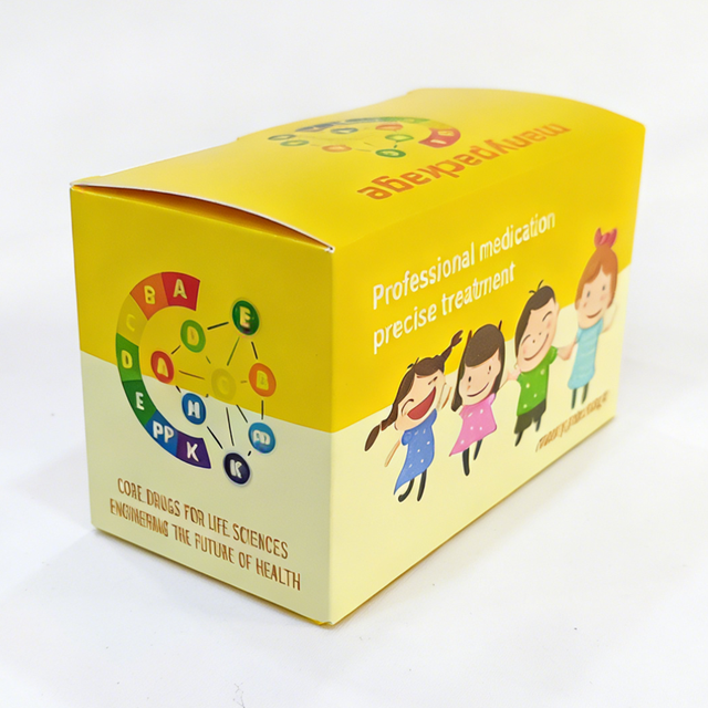 Children Vitamins Packaging Medical Shipping Box Cardboard Carton Packing Medicine Paper Boxes of Vials