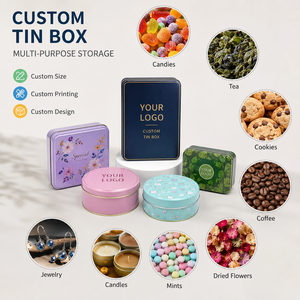 OEM Custom Hinged Tin Box Factory Metal Packaging Food Grade <b>Rectangular</b> Tin Containers with Custom Window Lid for Chocolate Tea - Product Image 5