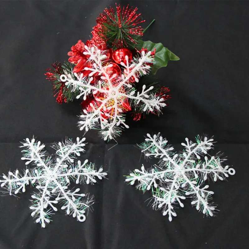 6-22cm Christmas Artificial Snowflake Xmas Tree Decor Snow Fake Snowflakes New Year Festival Decorations