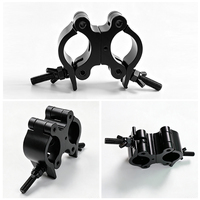 Coupleur à double pince robuste noir personnalisé pour tube de 38 mm à 40 mm, 500 kg, en alliage d'aluminium, matériel pour DJ, concerts et événements