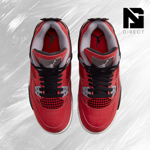Air <span class=keywords><strong>Jordan</strong></span> <span class=keywords><strong>4</strong></span> Retro GS 'Toro Bravo' 2026 Rojo Negro, Zapatos de Baloncesto con Cordones, Forro de Malla y Cuero Transpirable, Zapatillas Deportivas para Niños - Product Image 3