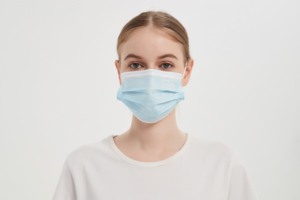 Masker Wajah Sekali Pakai 3 Lapis Non-woven dengan Tali Pengikat Telinga dan Pencetakan Logo Kustom - Product Image 6