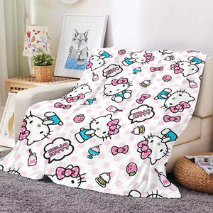 Couverture polaire en flanelle de haute qualité, chaude, pour l'hiver, avec imprimé chat mignon Kawaii, pour la maison, le canapé, ou à porter en voyage en voiture - Product Image 1