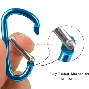 2 "alüminyum D halka Carabiners klip D şekli yaylı kapısı küçük anahtarlık karabina klip açık kamp Mini kilit yaylı kancalar - Product Image 2