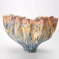 Vase de table en céramique peint à la main, style abstrait vintage, en grès, pour projets hôteliers et décoration artistique, vente en gros