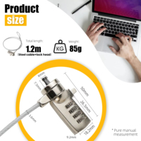 Candado de Seguridad para Portátil de Acero Inoxidable con Contraseña de 4 Dígitos, Sistema Antirrobo para Computadora Portátil, Candado de Cadena para Cable de Computadora