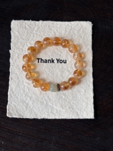 Bracelet vintage unisexe en pierres semi-précieuses naturelles de citrine pour la méditation, le soulagement du stress, l'anniversaire, tendance pour hommes et femmes - Product Image 1