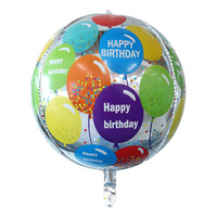 Vente en gros d'usine, nouveau produit, ballon en feuille d'aluminium 4D imprimé Happy Birthday de 22 pouces pour décorations de fête d'anniversaire