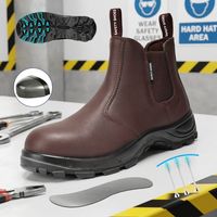 Chaussures de sécurité à embout d'acier, antidérapantes et résistantes à l'abrasion.