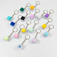 Jouet anti-stress lumineux et transparent avec boutons mécaniques, jouet souple à presser, porte-clés de relaxation, perles en PVC