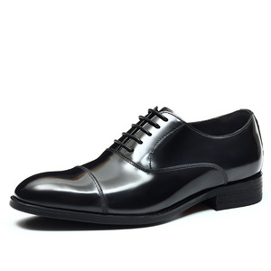 Zapatos Oxford de cuero con cordones para hombre, estilo italiano de alta calidad, ideales para bodas y eventos formales. - Product Image 1