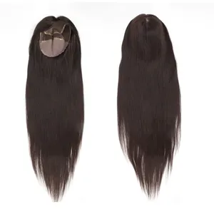 100% зажим для волос на шелковой основе, верхняя застежка, Длинные индийские натуральные волосы remy topper