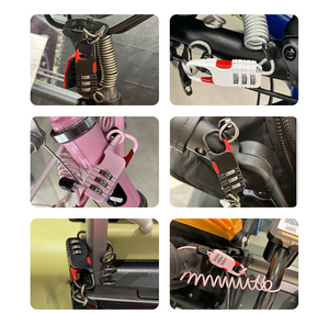 Serrure polyvalente à câble métallique haute sécurité 3 chiffres combinaison vélo moto casque <span class=keywords><strong>pliant</strong></span> serrure de vélo - Product Image 2