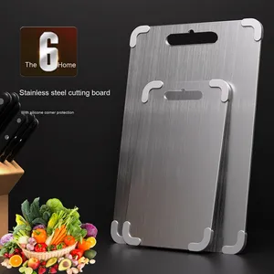 Chống trượt Silicone góc thớt 304 thực phẩm cấp thép không gỉ thớt thép cuối cùng thớt cho nhà bếp - Product Image 2