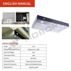 2025 MOBORV acier DC Rangehood caravane <span class=keywords><strong>camping</strong></span>-car bateau marin <span class=keywords><strong>Camping</strong></span> voiture fumée échappement Ventilation convertisseur RV <span class=keywords><strong>camping</strong></span>-car Air - Product Image 4