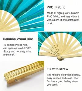 Abanico Plegable de Satén de Alta Calidad, Grande, con Diseño Holográfico Reflectante de Ángel, Estilo Tradicional, Ideal para Fiestas y Luz UV - Product Image 4