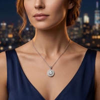 Collier de fiançailles en argent sterling 925 avec topaze naturelle, pendentif double halo soleil, pierre de naissance de novembre, bijoux de luxe