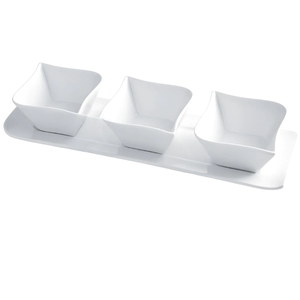 Bandeja de Porcelana para Aperitivos CARLOTTA LINE, 30x10cm, Blanca - Product Image 1