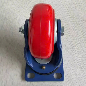 Rueda Giratoria de Poliuretano de Alta Resistencia sobre Hierro, 4, 5, 6 y 8 Pulgadas, con Horquilla Pintada de Azul para Carros, Carretillas y Equipos - Product Image 5