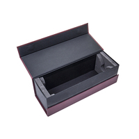Boîte en papier rigide magnétique noire avec doublure en velours, laminage mat, sangle élastique pour emballage de stylo de luxe personnalisé, cadeau d'entreprise