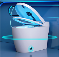 Siège de toilette intelligent tout-en-un avec télécommande, chauffage, chasse d'eau automatique, capteur et siège en céramique pour salle de bain