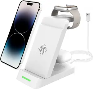 Support de chargeur sans fil 3 en 1 Station de charge rapide sans fil Dock pour Apple Watch pour Airpods Pro pour iPhone 14 Pro Max et tous