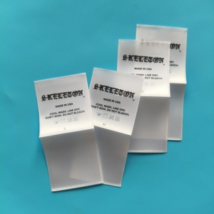 Hot Selling Sustainable New Design Clothing <b>Labels</b> Center Neck Tag Customized Brand Logo Damask Satin Printed <b>Labels</b> for Garment - Product Image 1