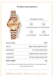 최고의 럭셔리 밝은 멀티 앵글 유리 시계 숙녀 기질 작고 절묘한 시계 여성 손목 방수 여성용 시계 - Product Image 5