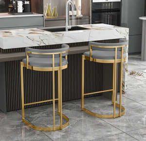 Sillas de Barra Altas de Lujo Estilo Nórdico, Modernas y Sencillas con Respaldo, Silla Alta para Cafetería, Bar, Isla de Cocina - Product Image 5