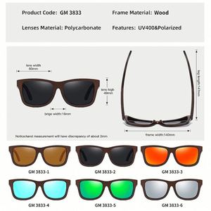Gafas de Sol de Madera de Bambú Natural con Lentes de Revestimiento de Espejo, Personalizadas con Logotipo, para Hombre y Mujer, Gafas de Sol Polarizadas de Madera - Product Image 4