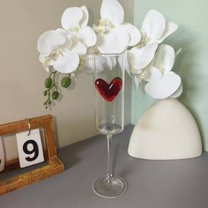 Vasos de Vidrio de Borosilicato Alto con Forma de Corazón para Vino y Champán - Product Image 5