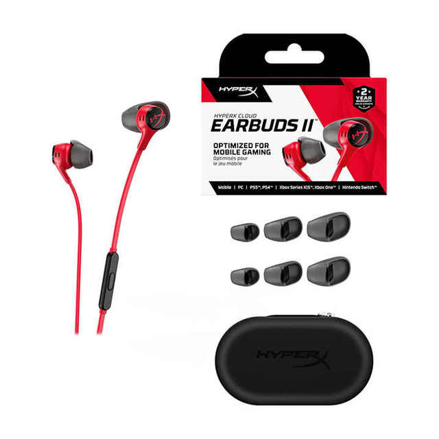 Original Hyper  X Cloud Earbuds II Gaming Electronics Earbuds Optimized for Mobile Earbuds