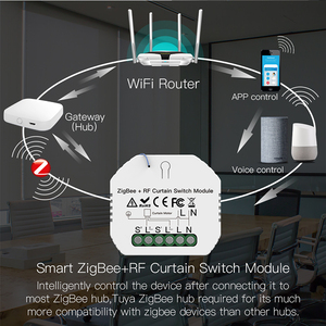 Langyeao Zigbee + Rf Smart Gordijn Schakelaar Abs 10a Touch Panel Ondersteunt Alexa Google Home 240V Smart Life Modulaire Circuit Pc - Product Image 5