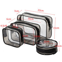 Sac cosmétique Transparent PVC femmes fermeture éclair clair sacs de maquillage étui de beauté voyage maquillage organisateur stockage bain toilette trousse de lavage