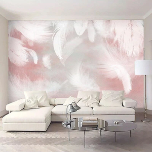 Carta da <span class=keywords><strong>Parati</strong></span> con Piume Rosa Sognanti, Stile Moderno, Adesiva Senza Cuciture per Camere dei Bambini, Camere da Letto, Soggiorni, Caffetterie - Product Image 5