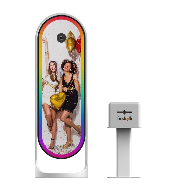 Funsbooth 2024 Mini Retro Instant HD Camera 43 Inch LCD Mirror Photobooth Photo Printing Booth with RGB Light