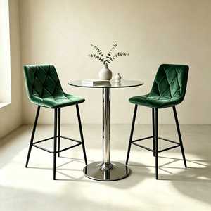 <span class=keywords><strong>Tabouret</strong></span> <span class=keywords><strong>de</strong></span> <span class=keywords><strong>bar</strong></span> en <span class=keywords><strong>velours</strong></span> nordique, chaise <span class=keywords><strong>de</strong></span> <span class=keywords><strong>bar</strong></span> rembourrée avec dossier capitonné en losanges pour la maison, l'hôtel, le café, le <span class=keywords><strong>bar</strong></span> - Product Image 5