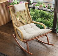 Fauteuil inclinable à bascule en rotin d'extérieur, chaise de détente pour balcon et maison, mobilier pour jardin et gîte