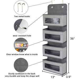 Organisateur mural Raytop New Amz pour rangement et organisation, à suspendre sur la porte, avec poches transparentes. - Product Image 2