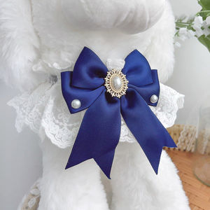 고양이 개를위한 럭셔리 솔리드 울 애완 동물 액세서리 목걸이 칼라 스카프 나비 넥타이 봄 여름 겨울 축제 웨딩 크리스마스 - Product Image 5