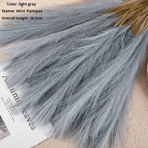 Fleur artificielle en gros, <span class=keywords><strong>fausse</strong></span> <span class=keywords><strong>herbe</strong></span> <span class=keywords><strong>de</strong></span> <span class=keywords><strong>la</strong></span> <span class=keywords><strong>pampa</strong></span>, 56 cm <span class=keywords><strong>de</strong></span> longueur, style INS, pour décoration intérieure et mariage - Product Image 6