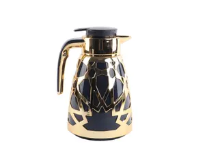 2023 New Arrival High Quality 1000ML Gold Cover Vacuum Thermos Flask Arabic Dallah Thermal Tea Coffee Pot Set