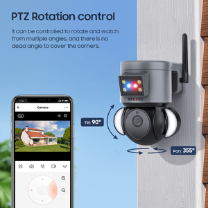 Sectec 4MP 4G Thông Minh An Ninh Máy Ảnh Mạng Ngoài Trời Tự Động Theo Dõi PTZ 4G IP 2K Màu Đỏ Màu Xanh Báo Động Đèn Pha Máy Ảnh - Product Image 4