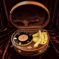 Lecteur de disques vinyle portable vintage de haute qualité, lecteur de cassettes, lecteur de disques vinyle avec poignée