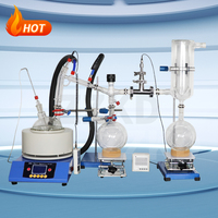 Destilador de destilación de camino corto de vidrio de extracción de aceite vegetal de sistema Molecular 2L