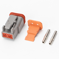 Connecteur électrique étanche gris à 2 broches DT04-2P+DT06-2S avec contacts solides 14-20AWG