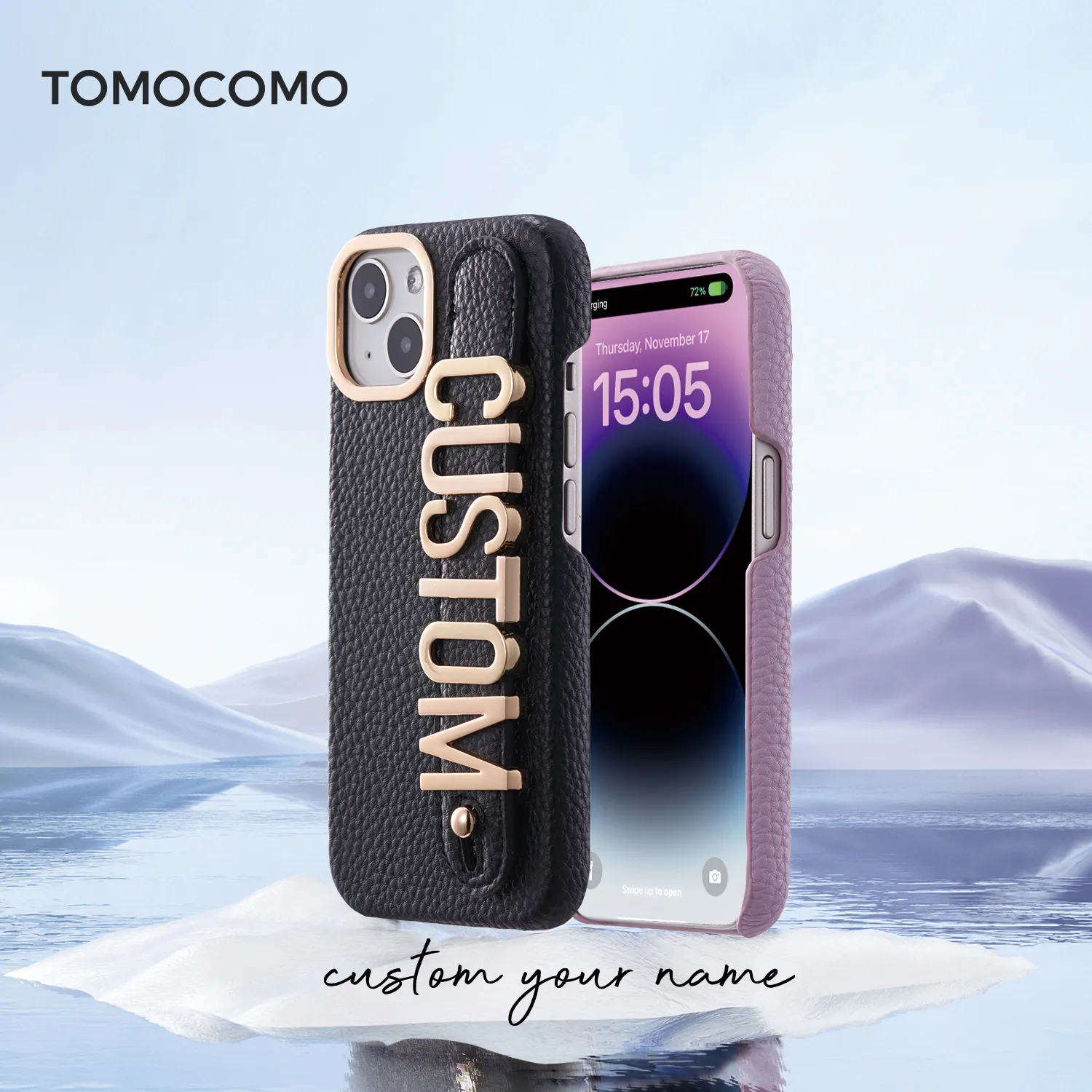 Custodia per telefono in pelle personalizzata con nome iniziale per iPhone 15 custodia per telefono con lettere personalizzate