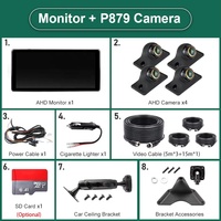 Caméra embarquée DVR avec écran 10,36 pouces, Wifi, Carplay, Android Auto, écran partagé 4 voies, 4 mini-caméras 1080p pour camion, bus, camping-car