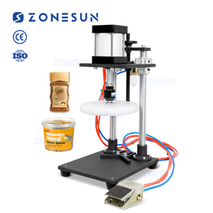 برطمان غطاء هوائي شبه أوتوماتيكي من ZONESUN ، آلة تغطية بالضغط على النبيذ والويسكي من الفلين - Product Image 1